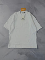 Camiseta Oversized Zara Texturizada - Branco