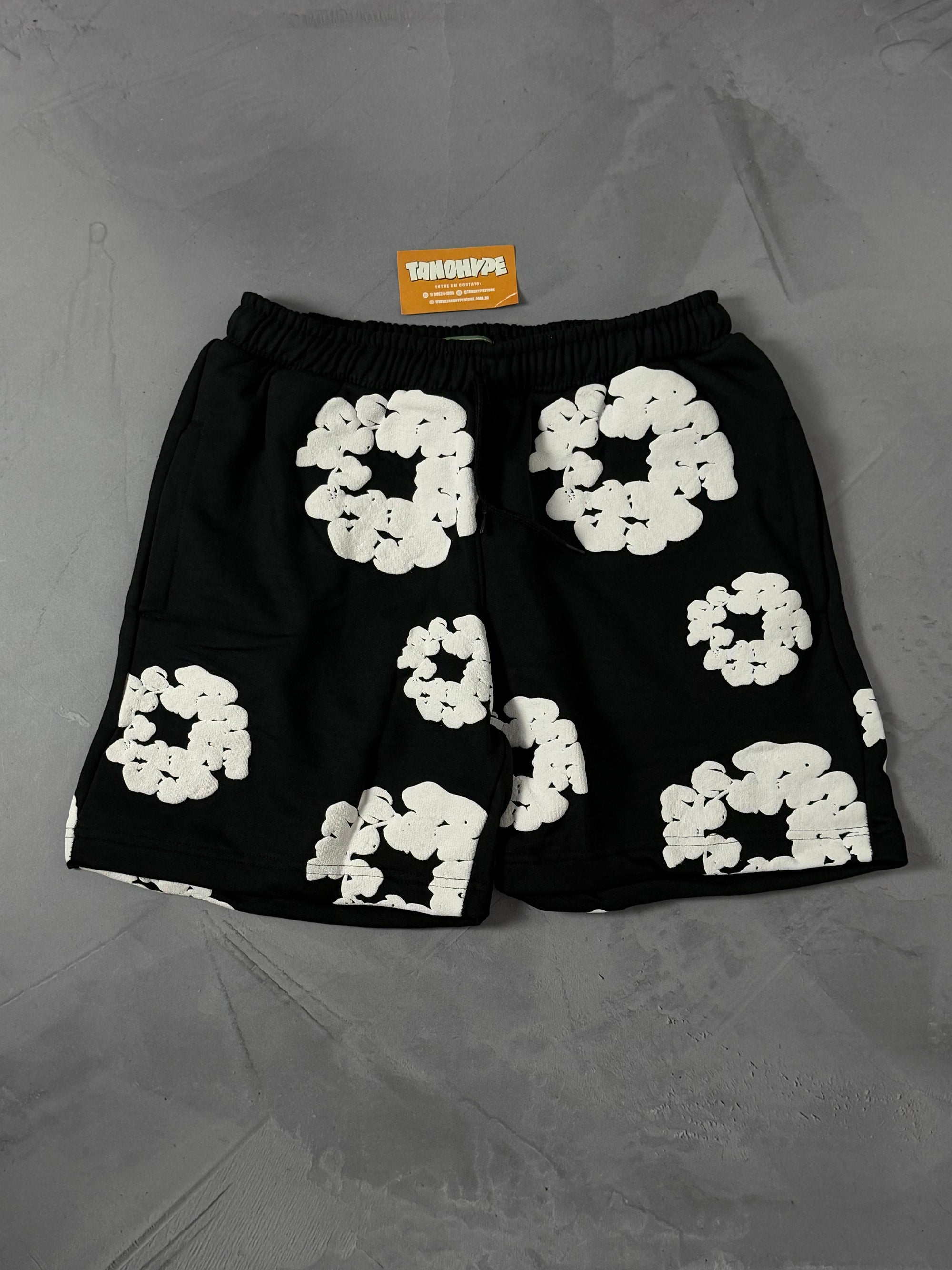 Shorts Moletom Denim Tears - Preto