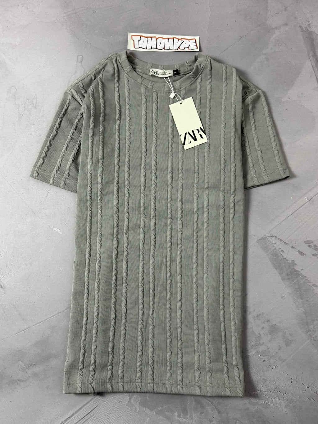 Camiseta Zara Texturizada - Cinza