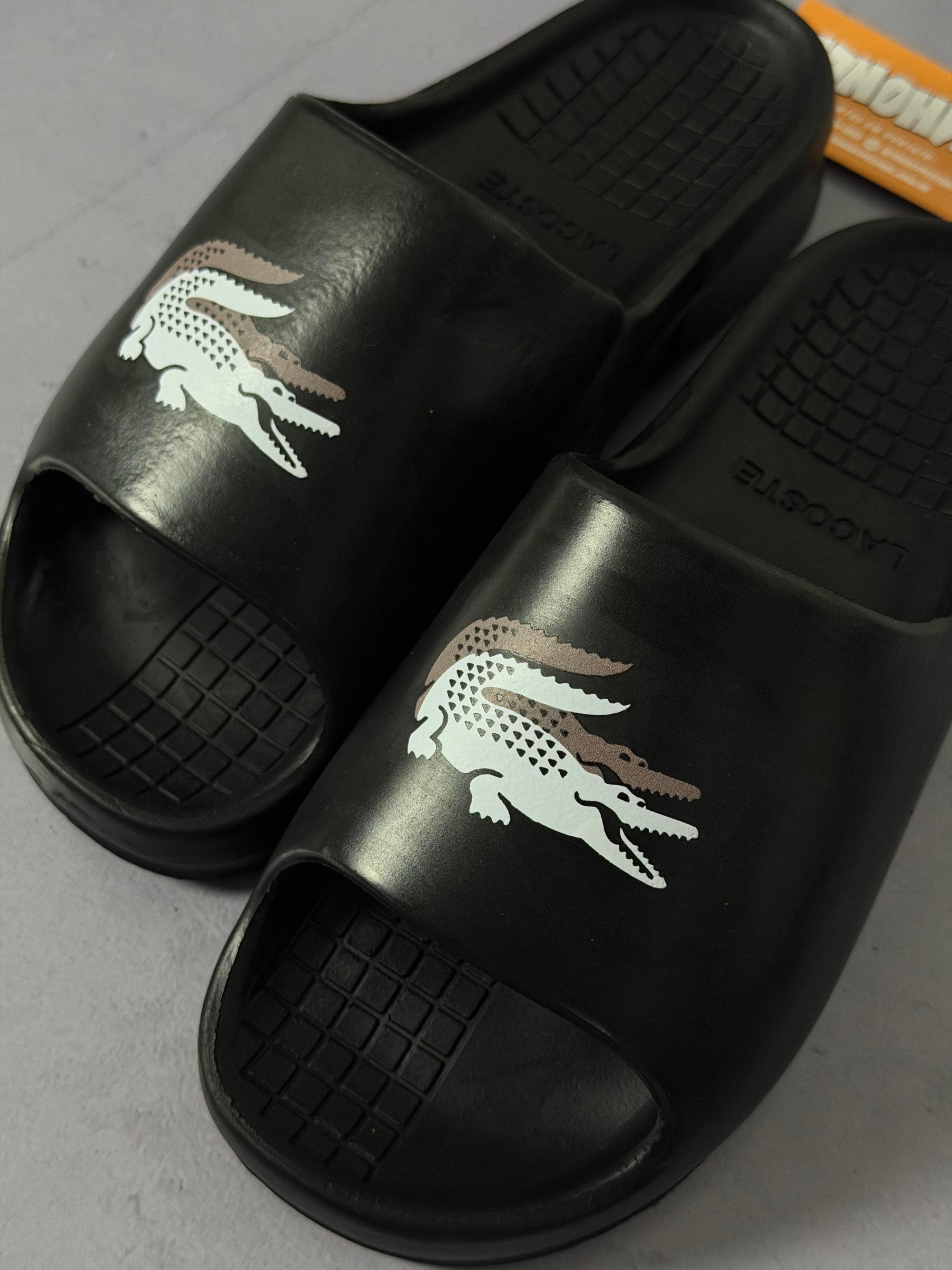 Chinelo Slide Lacoste - Preto