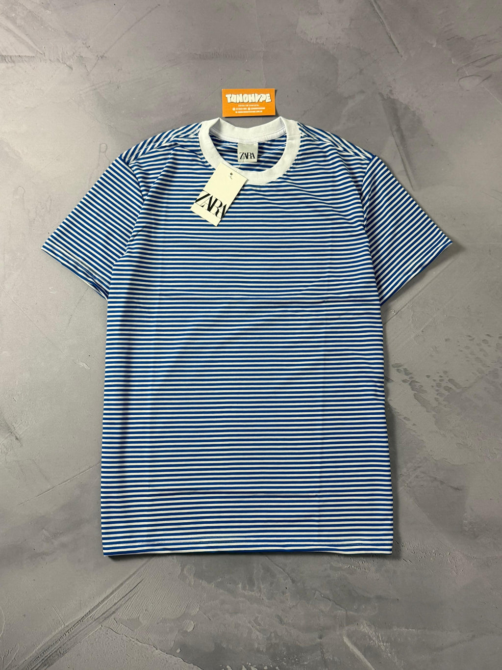 Camiseta Zara Listrada - Azul e Branco