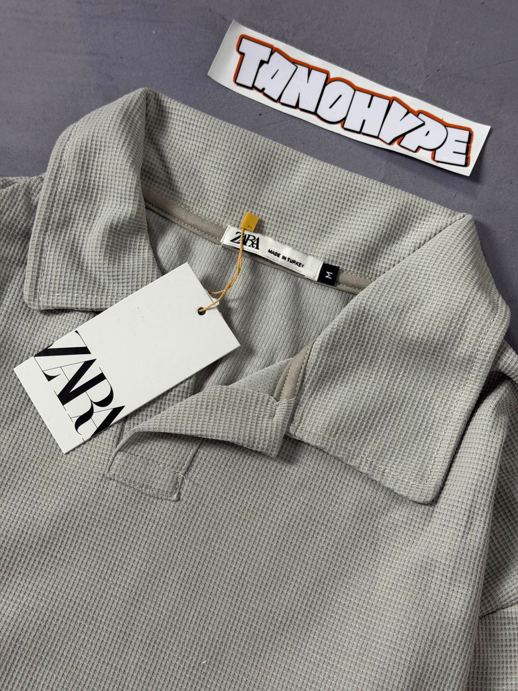 Polo Zara Texturizada - Cinza