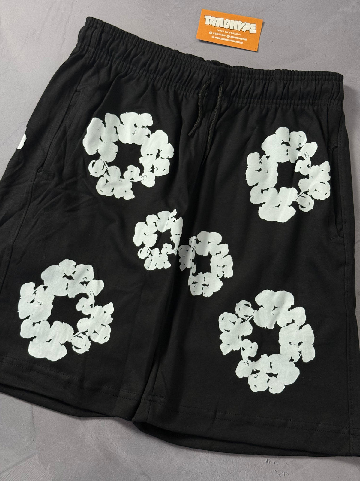 Shorts Moletom Denim Tears - Preto
