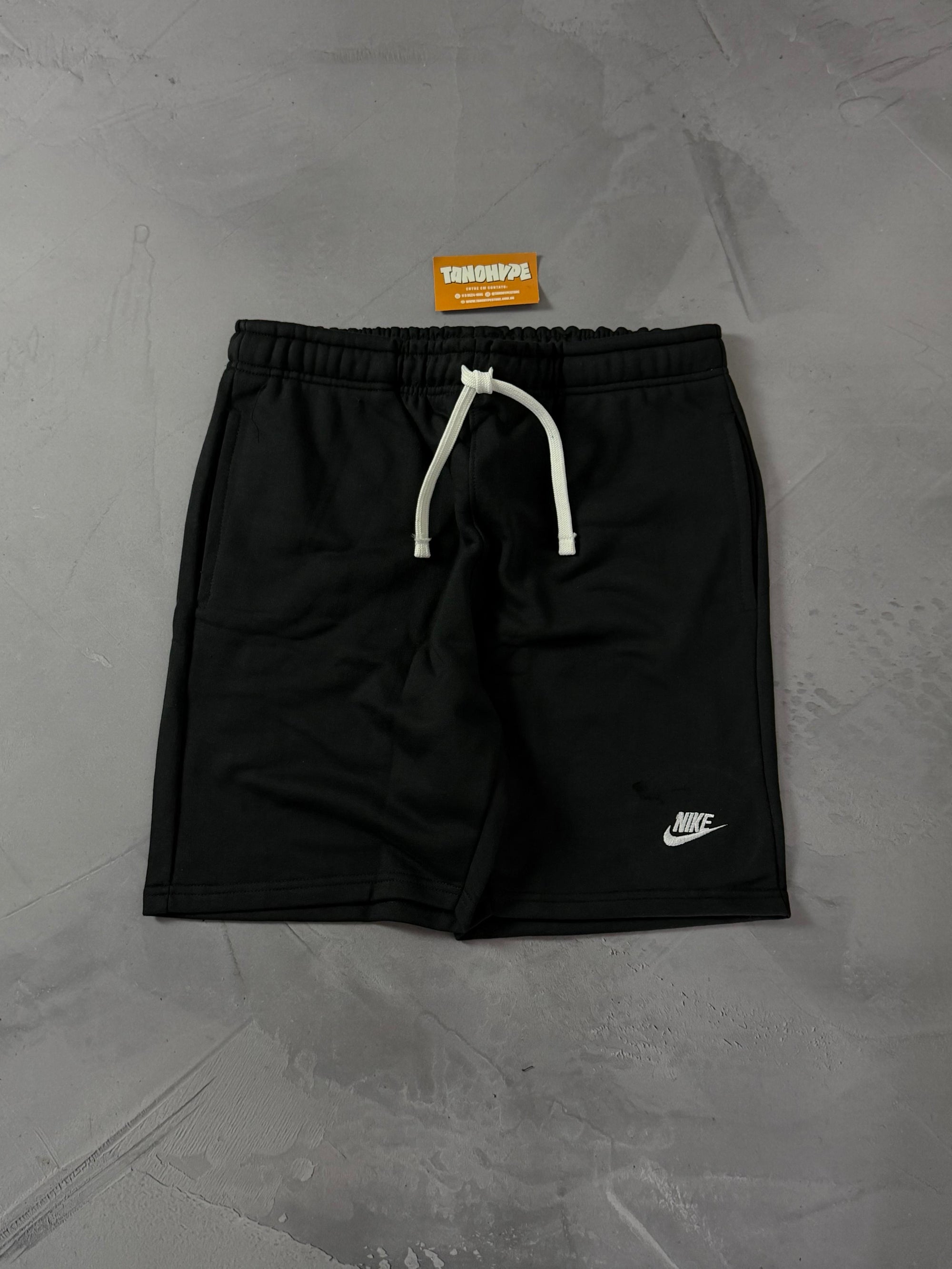 Shorts Moletom Nike Club - Preto