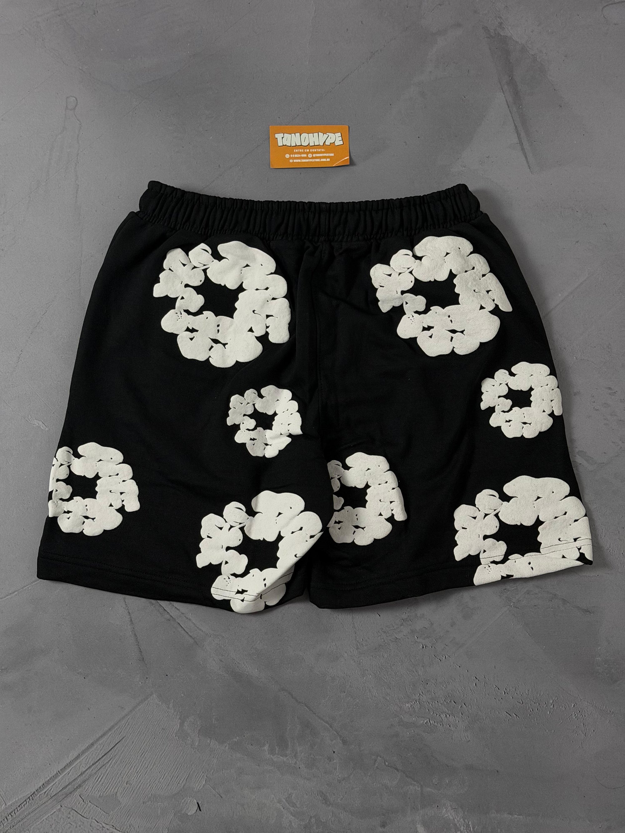 Shorts Moletom Denim Tears - Preto