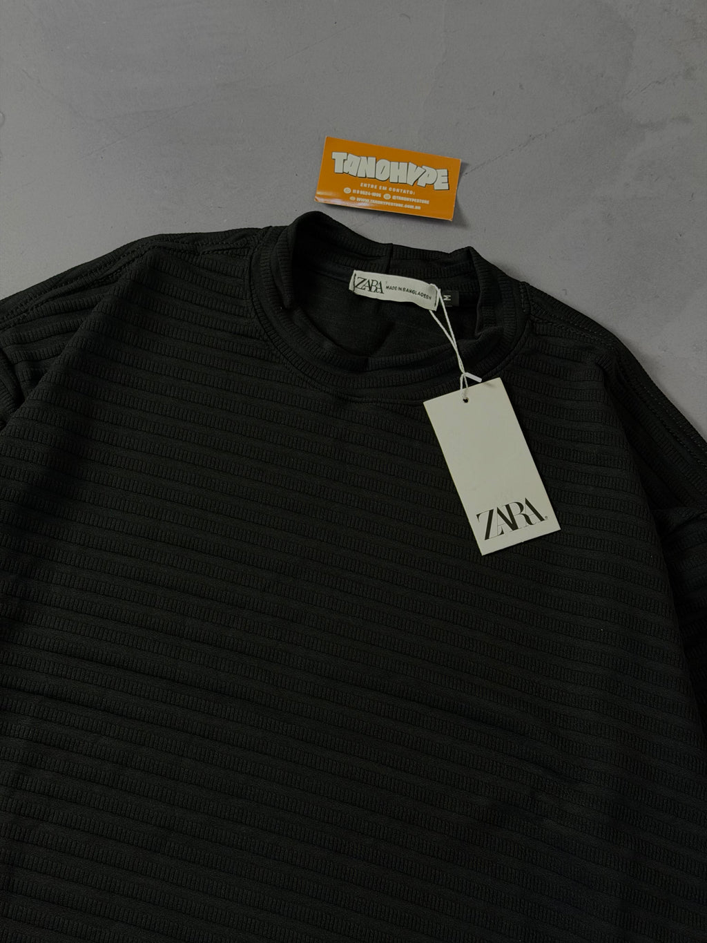 Camiseta Oversized Zara Texturizada - Preto