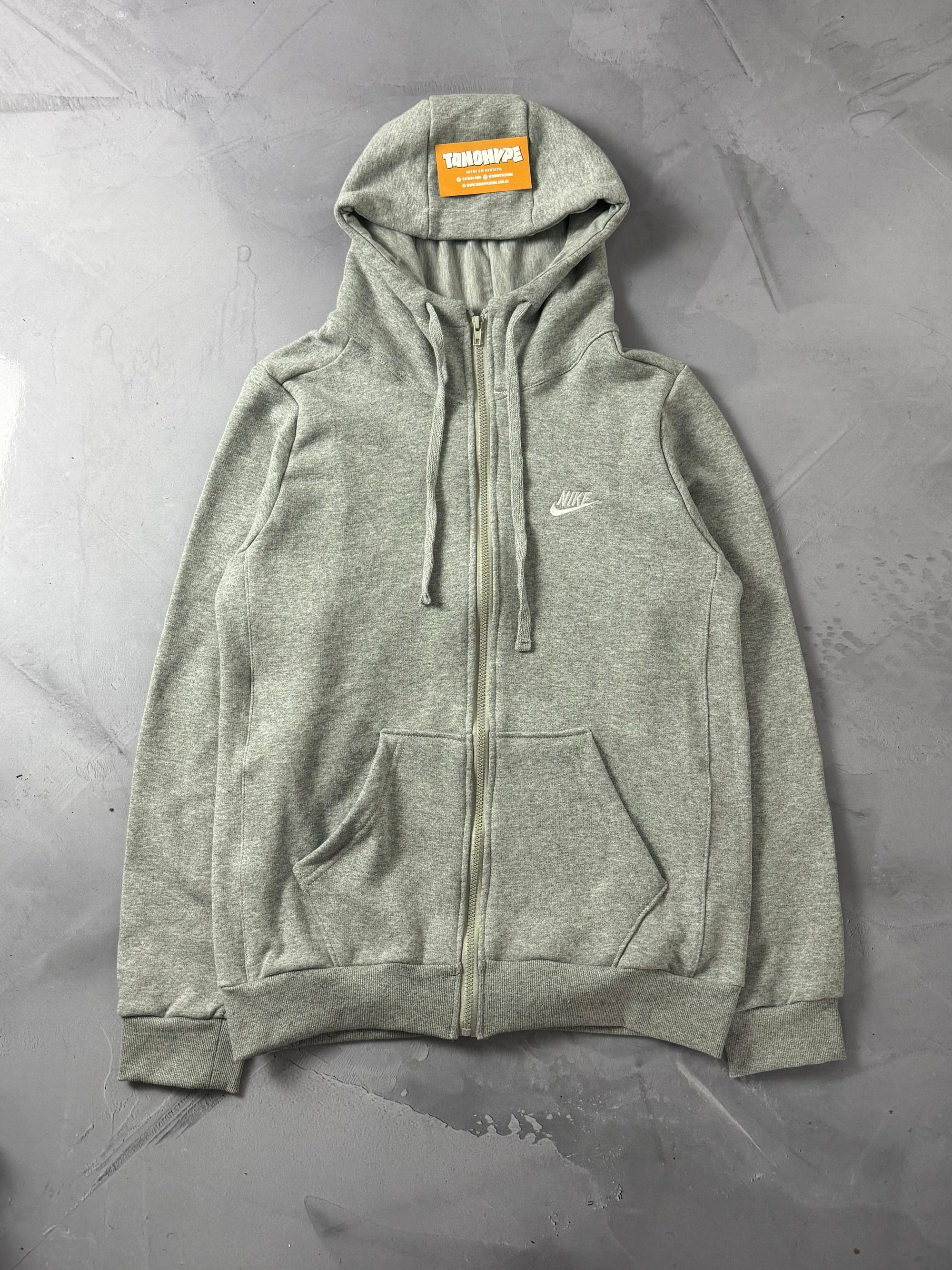 Moletom Nike Club C/Zíper - Cinza