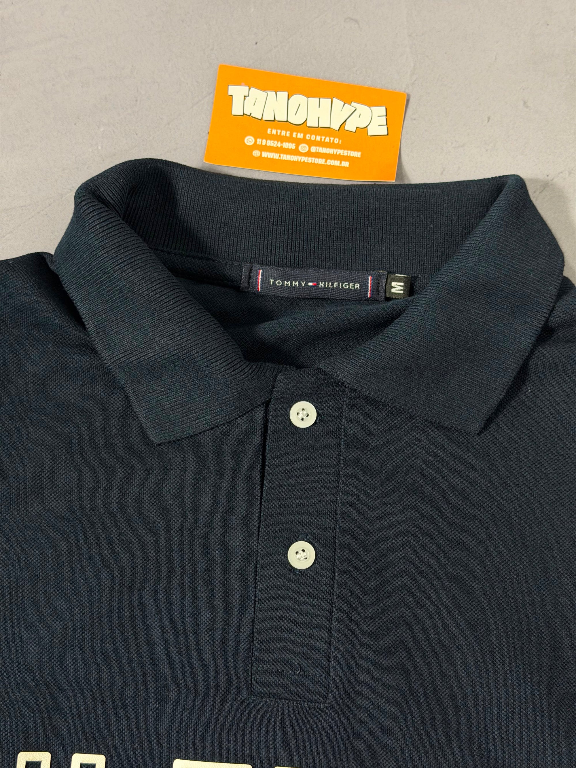 Polo Tommy Hilfiger - Azul/Creme