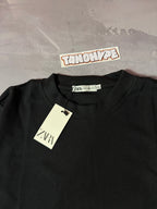 Camiseta Oversized Zara Texturizada - Preto