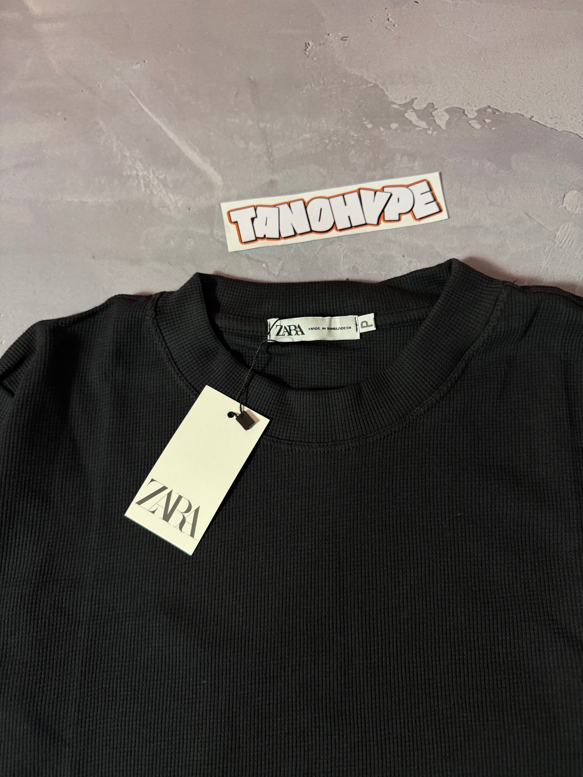 Camiseta Oversized Zara Texturizada - Preto