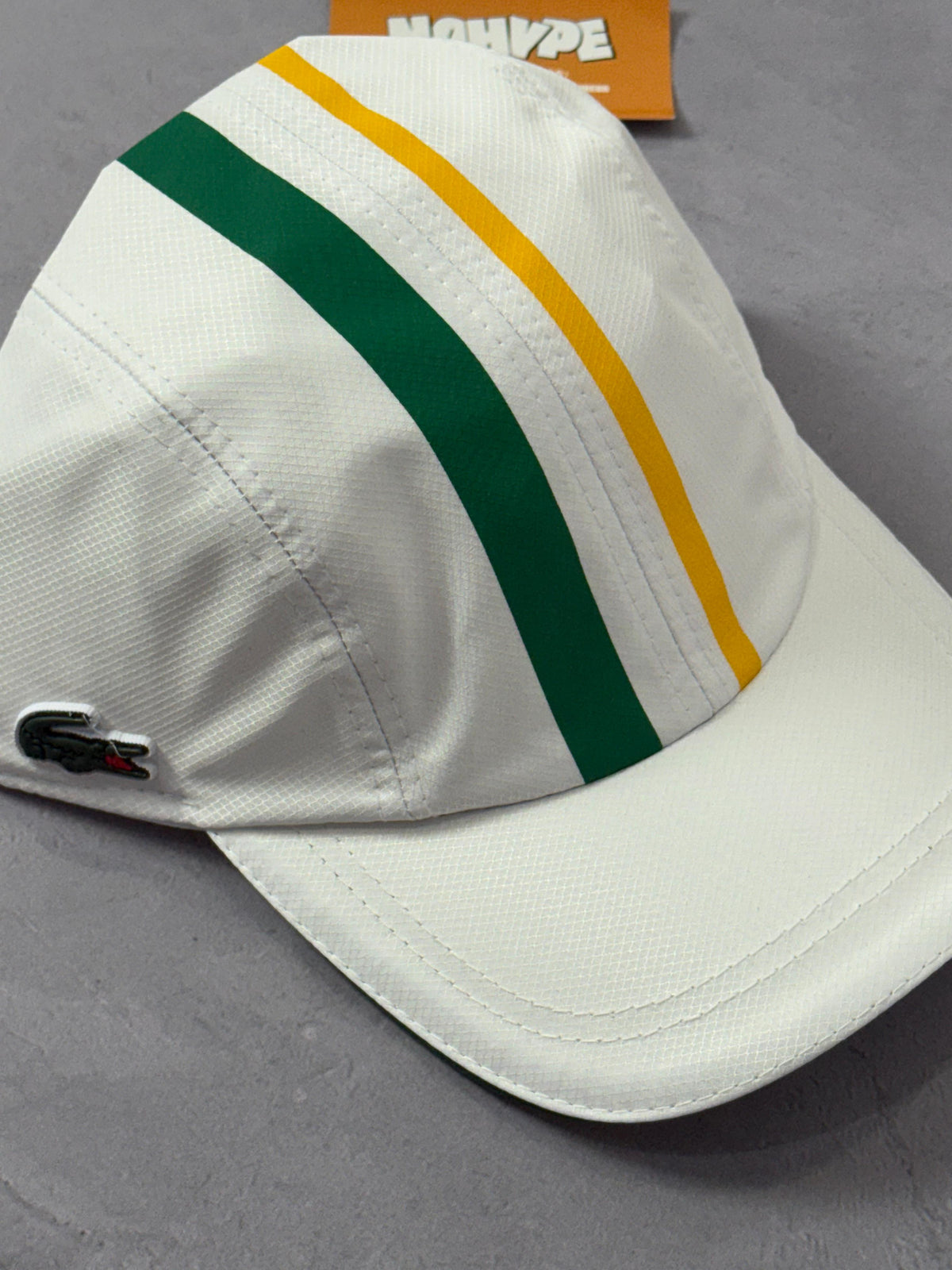 Boné Lacoste Five Panel Listras - Branco