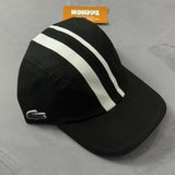 Boné Lacoste Five Panel Listras - Preto