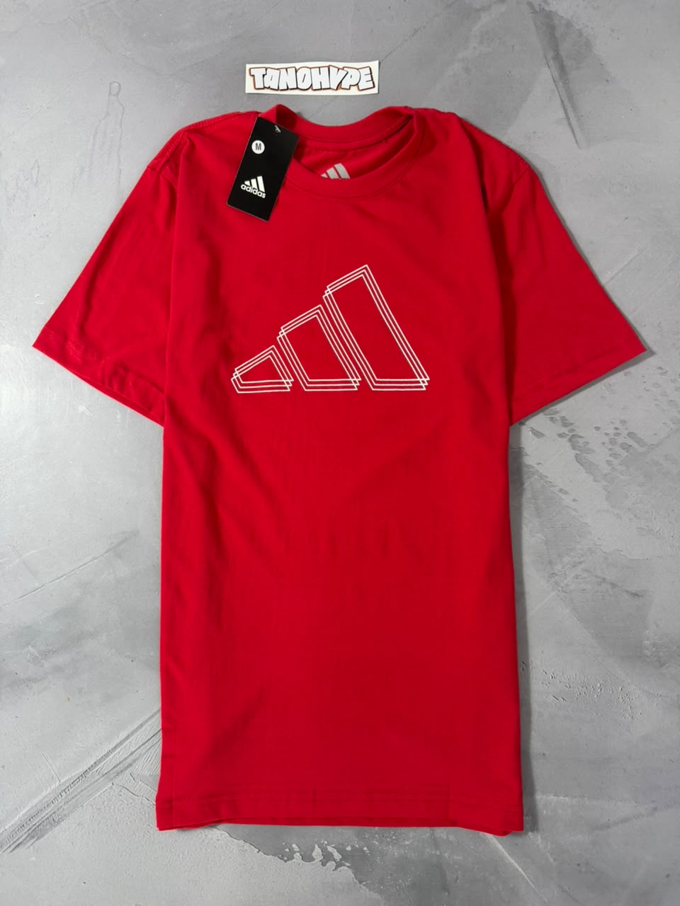 Camiseta Adidas Logo Vazada - Vermelho