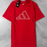 Camiseta Adidas Logo Vazada - Vermelho