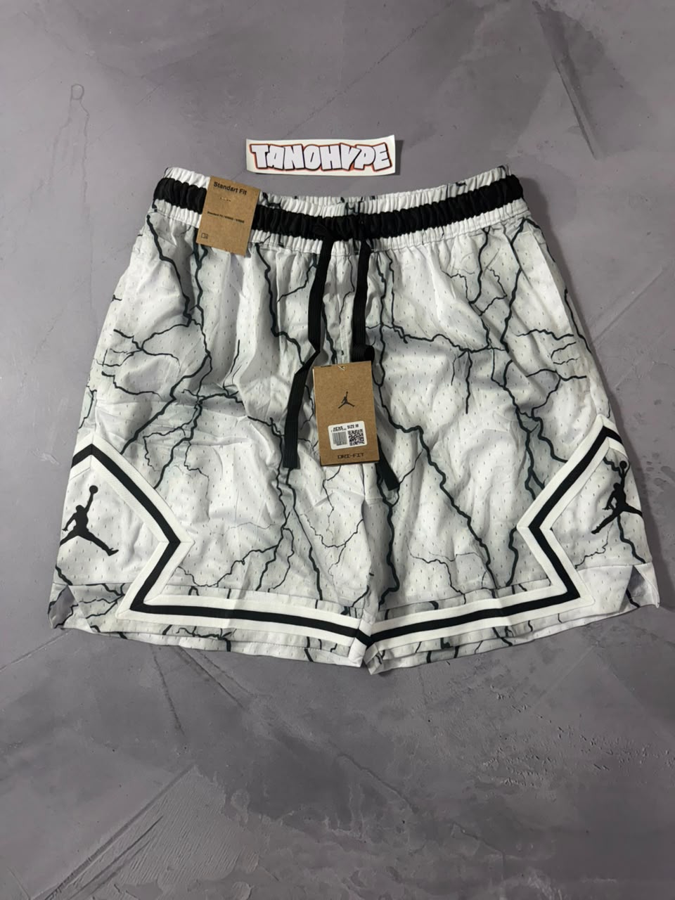 Shorts Jordan Diamond Dri Fit - Grey White Black