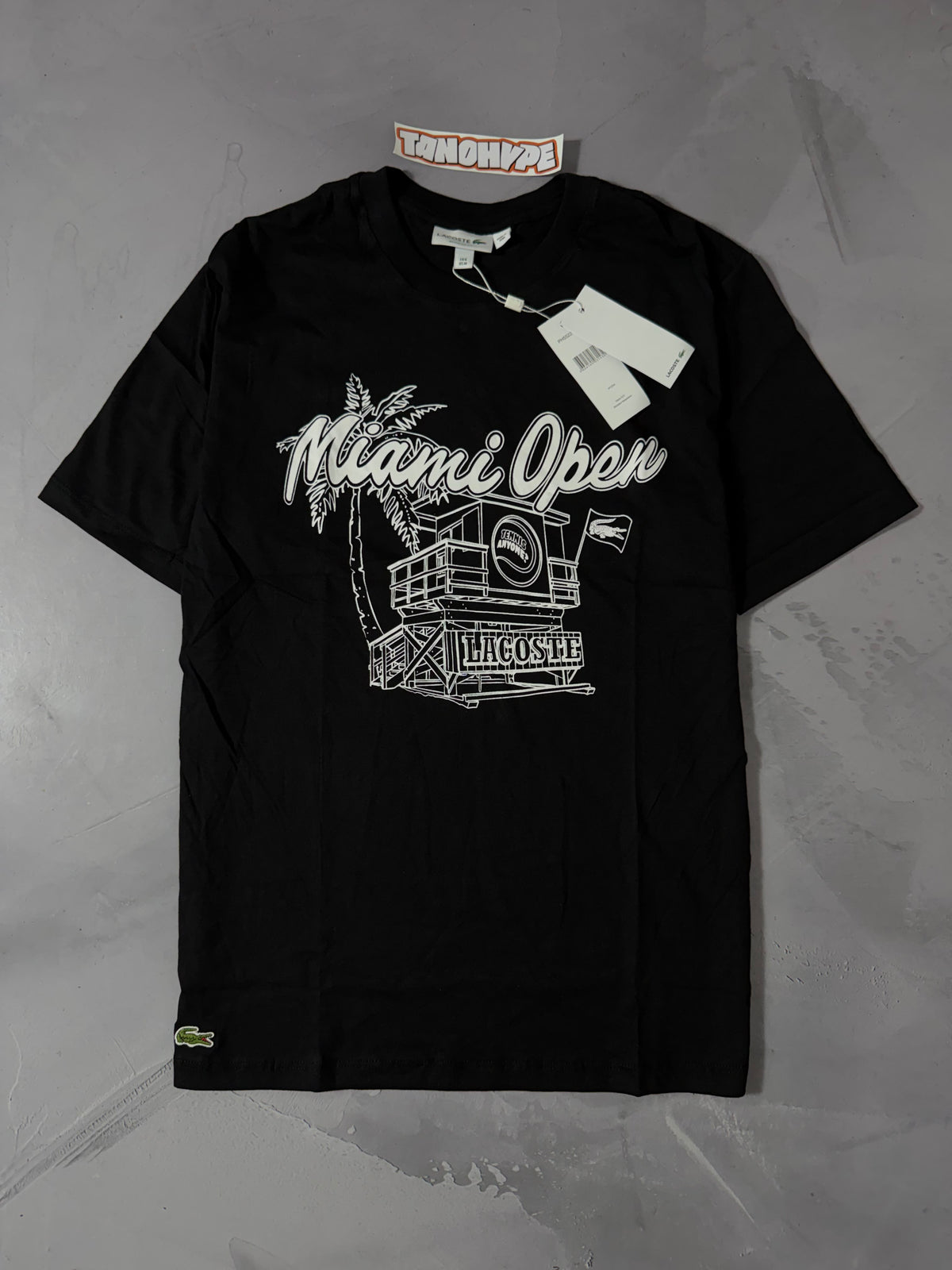 Camiseta Lacoste Miami Open - Preto